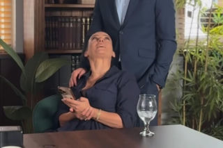 M jak miłość nowy sezon. Magda (Anna Mucha), Andrzej Budzyński (Krystian Wieczorek) na planie
