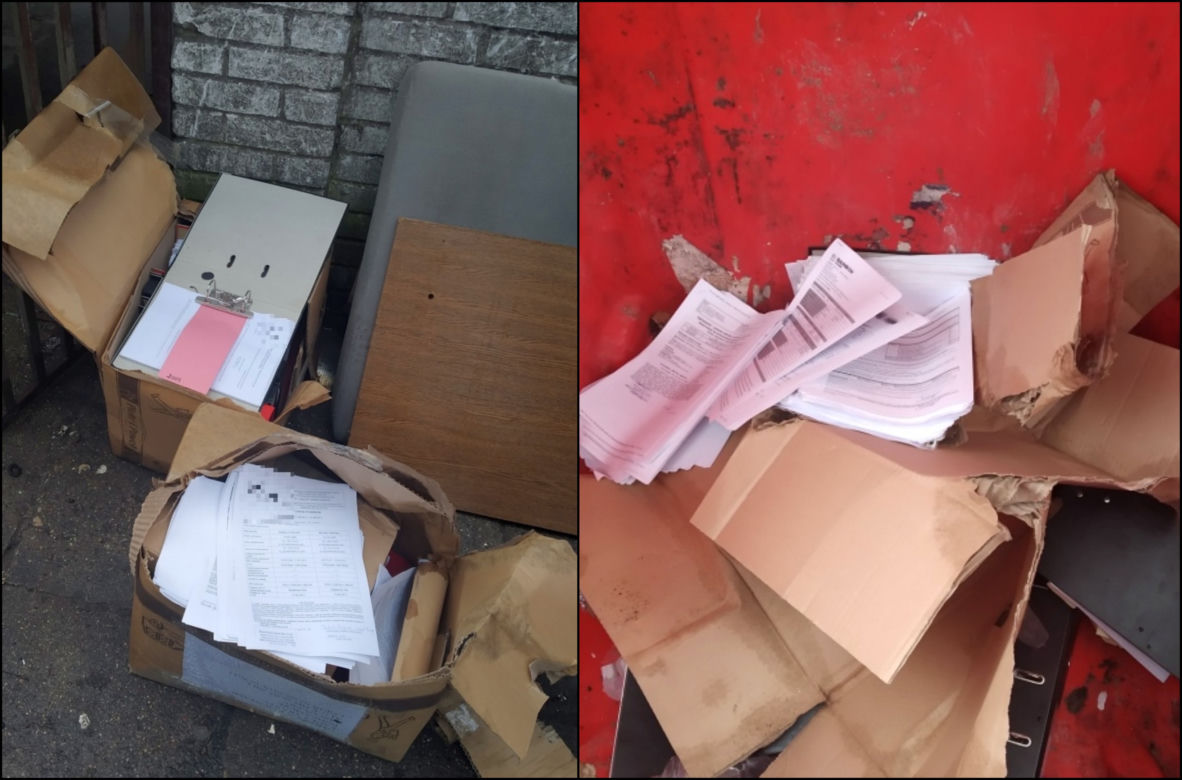 Dane osobowe wylądowały na śmietnisku! Dozorczyni znalazła pudła pełne dokumentów