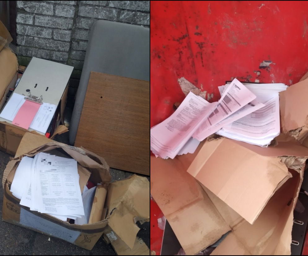 Dane osobowe wylądowały na śmietnisku! Dozorczyni znalazła pudła pełne dokumentów