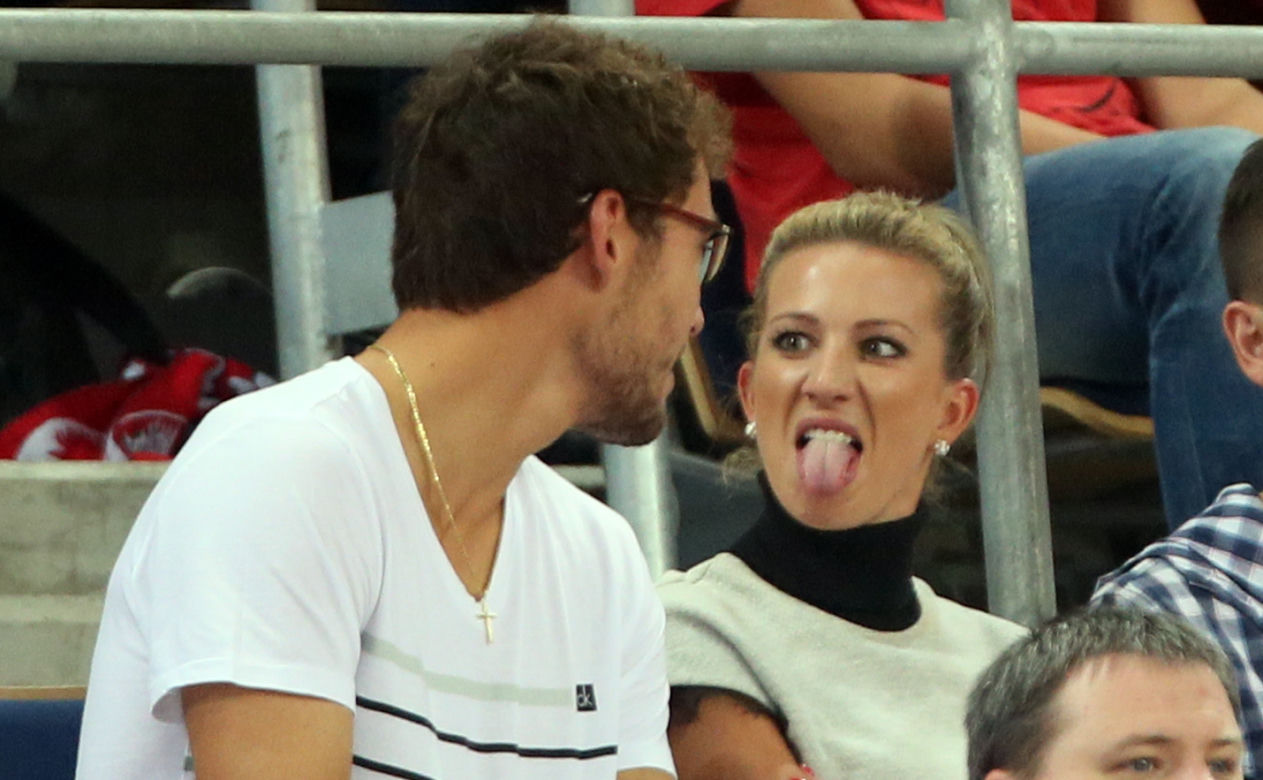 Jerzy Janowicz i Marta Domachowska na meczu siatkarzy