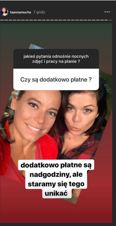 M jak miłość. Magda (Anna Mucha), Kinga (Katarzyna Cichopek) na planie