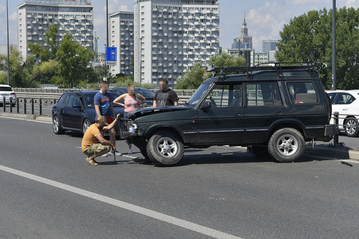 Zderzenie na Trasie Łazienkowskiej