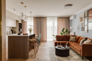 Beżowe mieszkanie w stylu vintage