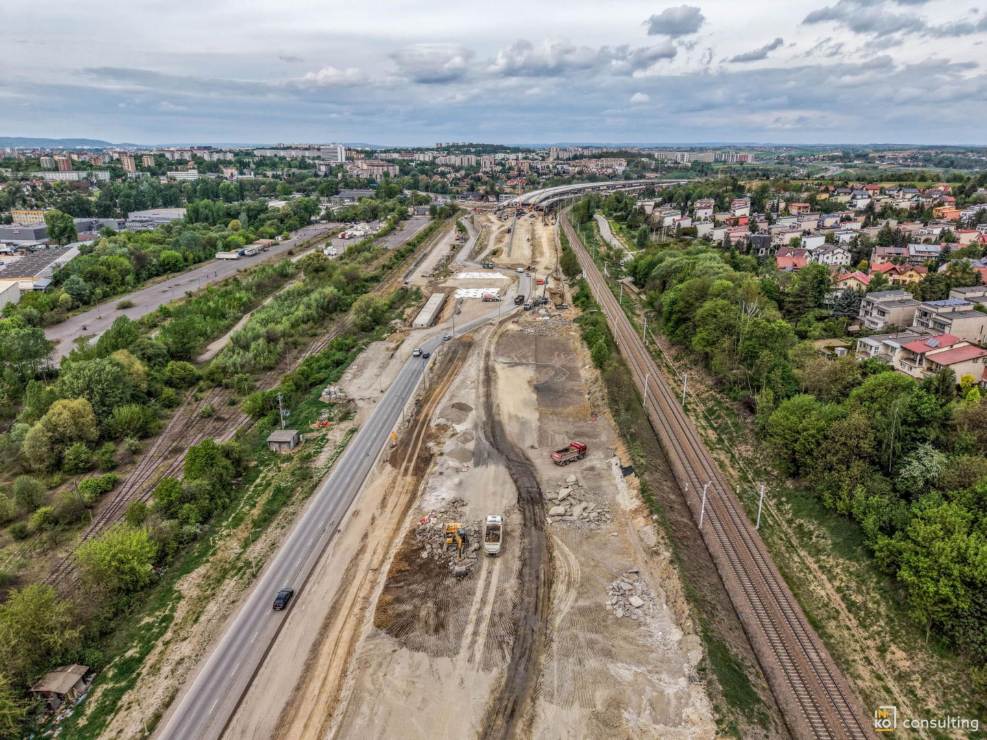 Budowa węzła Mistrzejowice na S7