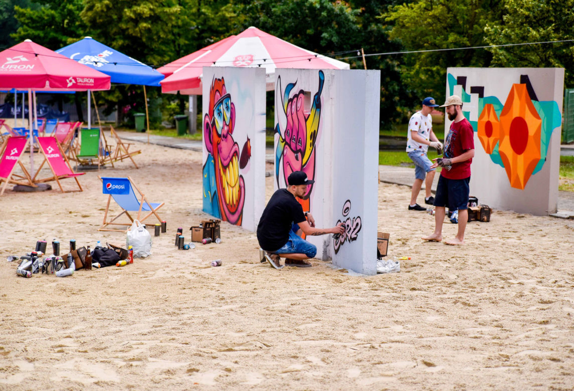 Tak wygląda sztuczna plaża przy Stadionie Śląskim. Rozkręcaliśmy tam imprezę w ramach Eska Summer City