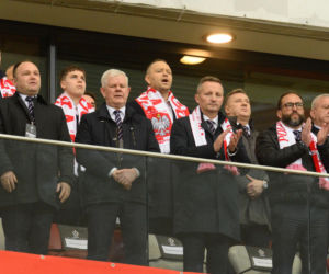 Karol Nawrocki i Przemysław Czarnek na mecze Polska - Albania