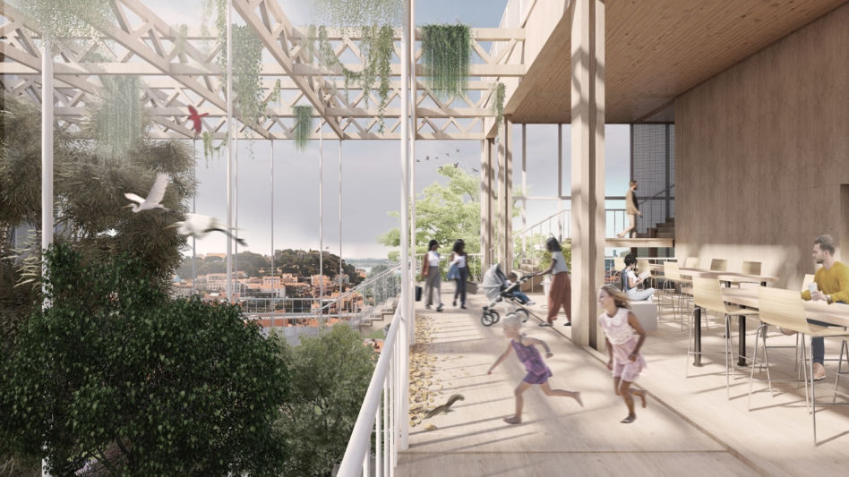 Wizualizacja projektu Dwellings in Memory, Building an Adaptive Lisbon, Kolumbia (nagroda specjalna)