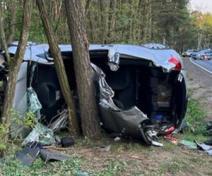 Toyota roztrzaskała się o drzewo pod Płockiem! W środku ciężko ranna 22-latka [ZDJĘCIA]. 