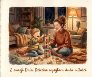 Kartka na Dzień Dziecka dorosłego dziecka