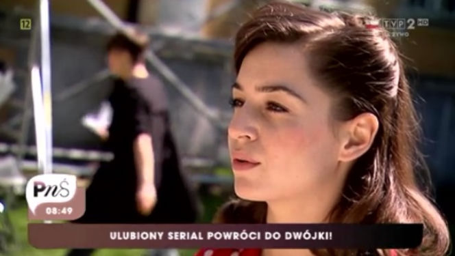 Czas honoru 7 sezon - na planie serialu. Agnieszka Więdłocha