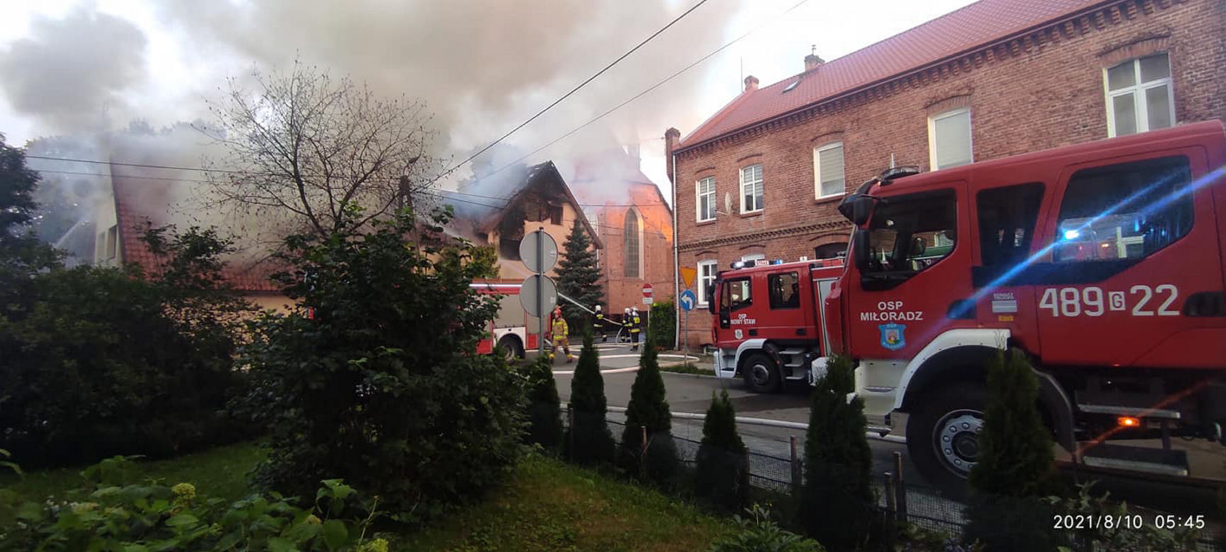 Tragiczny pożar plebanii w Nowym Stawie