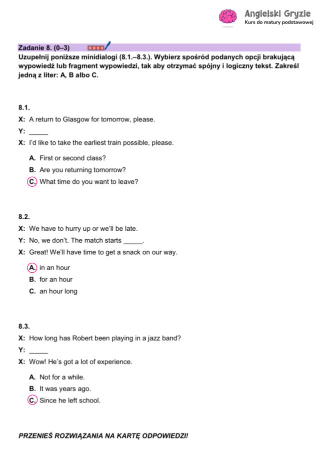 Matura próbna angielski 2026 - odpowiedzi do arkusza CKE