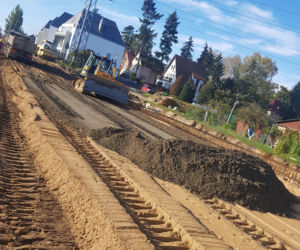 Budowa węzła Łękno - październik 2019