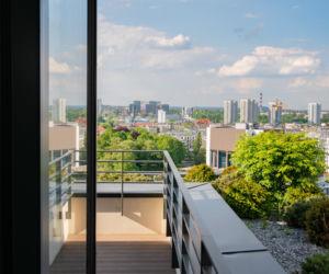 Damrota Garden - apartamentowiec w Katowicach z drzewami na fasadzie i dachu - czerwiec 2026