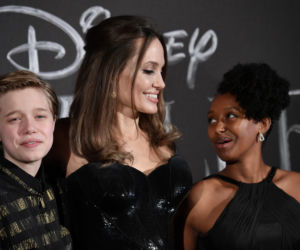 Angelina Jolie, Shiloh i Zahara na premierze filmu Czarownica 2