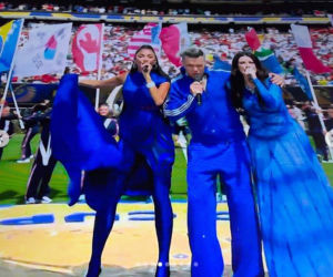 Robbie Williams i Nicole Scherzinger rozgrzali finał mundialu! Ich występ przejdzie do historii