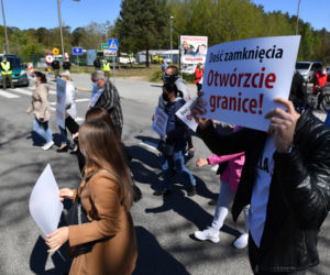 Protesty na granicy w Świnoujściu - 8 maja 2020