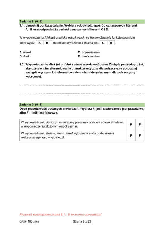 Egzamin ósmoklasisty 2024: polski. Zadania, arkusze CKE i odpowiedzi z języka polskiego 14.05.2024