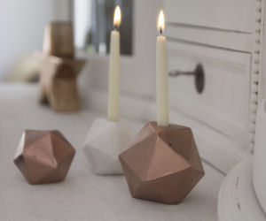 Miedziany świecznik w kształcie diamentu DIY