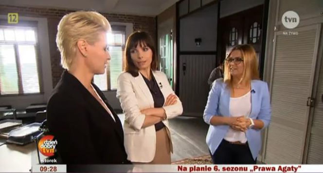 Dzień dobry TVN. Prawo Agaty 6 sezon. Małgorzata Kożuchowska i Agnieszka Dygant na planie serialu