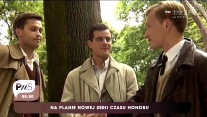 Czas honoru 7 sezon - na planie serialu. Maciej Zakościelny, Antoni Pawlicki, Jakub Wesołowski
