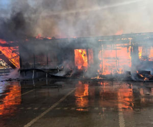 Spłonęła Biedronka w Polkowicach