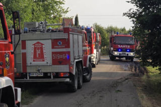 Pożar traw w powiecie mińskim spowodował wstrzymanie ruchu pociągów