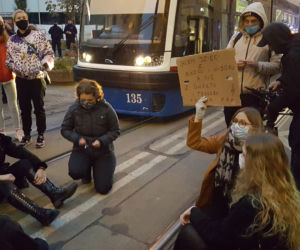 Protest na ul. Gdańskiej w Bydgoszczy
