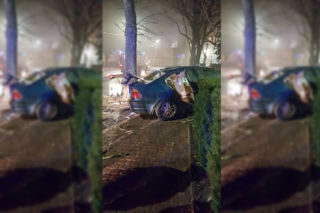 Nocna jazda BMW zakończona na drzewie. W tle alkohol i narkotyki