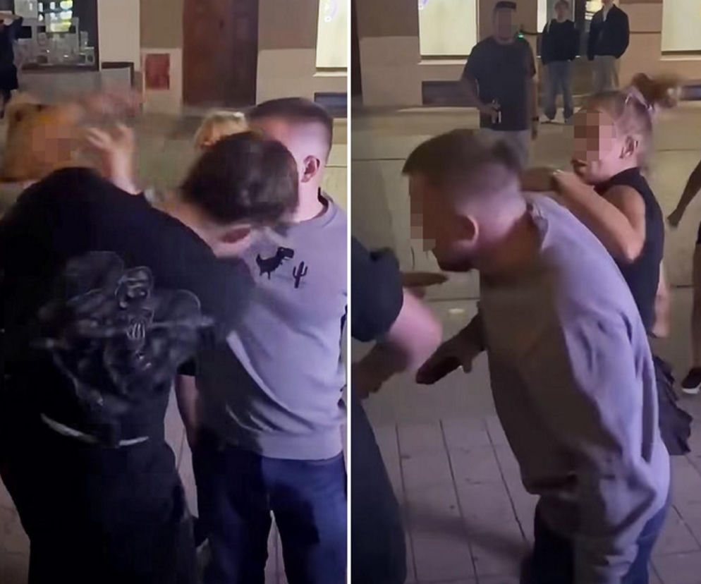 Kadr z nagrania ataku dwóch kobiet na obcokrajowców w Poznaniu. O szczegółach zajścia przeczytasz na Eska Poznań.