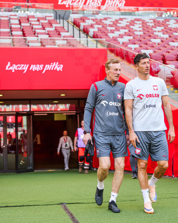 Robert Lewandowski i trening reprezentacji Polski