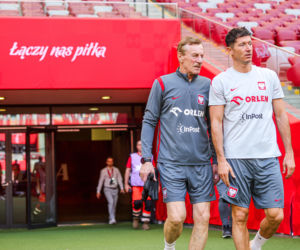Robert Lewandowski i trening reprezentacji Polski