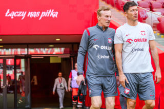Robert Lewandowski i trening reprezentacji Polski