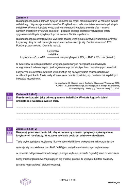 Biologia arkusze MATURA 2024 rozszerzenie FORMUŁA 2023