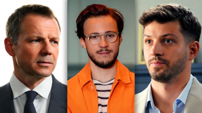 Barwy szczęścia odc. 3287. Bruno (Lesław Żurek),  Justin (Jasper Sołtysiewicz), Kajtek (Jakub Dmochowski)