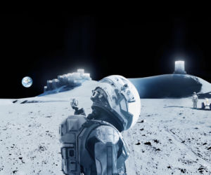 Wizualizacja projektu Lunar Lighthouse (2018)