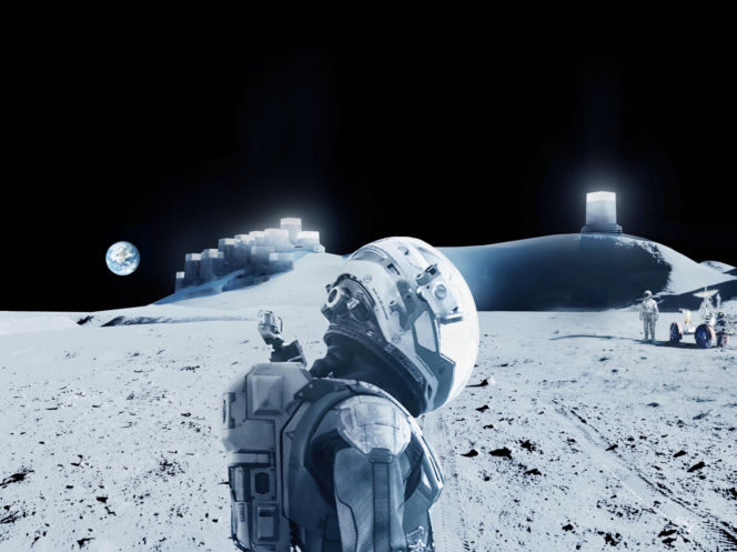 Wizualizacja projektu Lunar Lighthouse (2018)