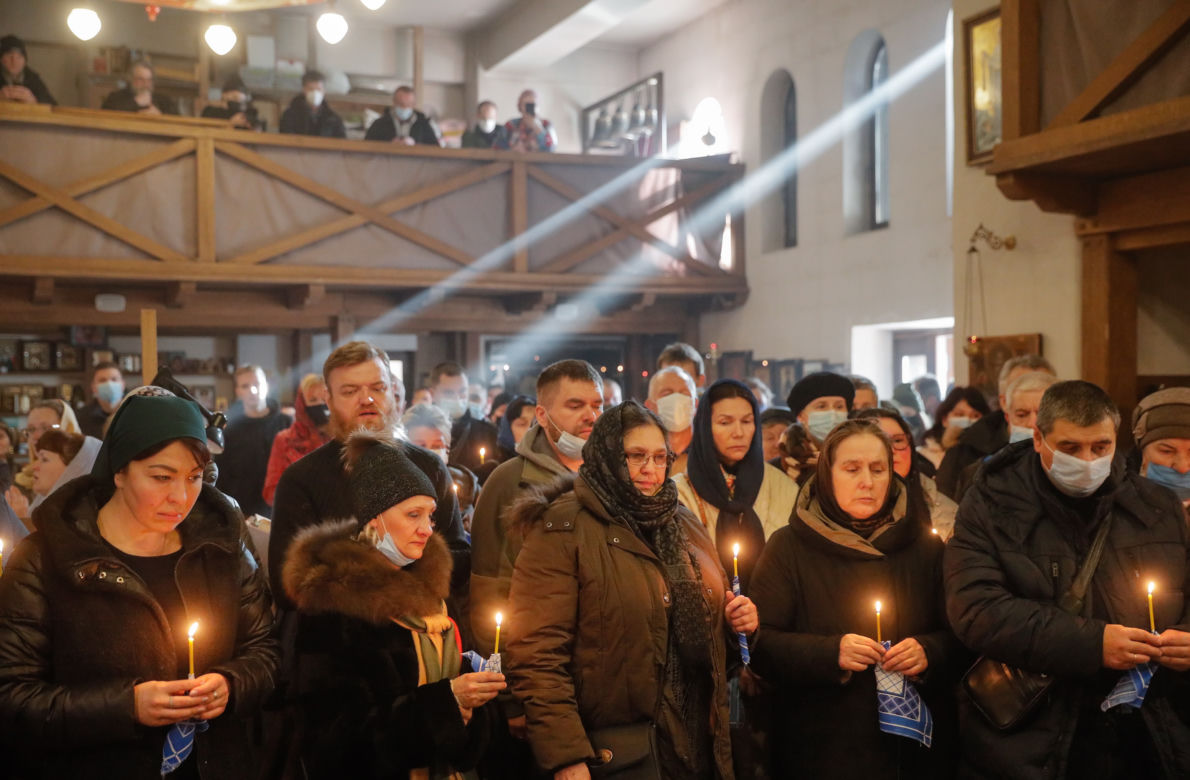 Pogrzeb zabitego przez Rosjan ukraińskiego żołnierza