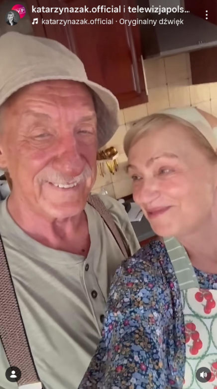 Ranczo 11 sezon. Solejukowa (Katarzyna Żak), Solejuk (Sylwester Maciejewski) na planie
