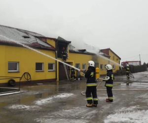 Płonie obora w powiecie chełmińskim! Na miejscu 21 zastępów straży pożarnej! [ZDJĘCIA]