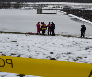 Symulacja akcji ratunkowej na zbiorniku Korzeń w Skrzyszowie