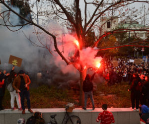 Warszawa. Protesty pod sejmem