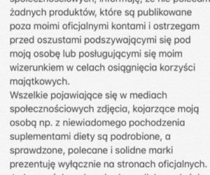Oświadczenie Katarzyny Cichopek w sprawie kropli