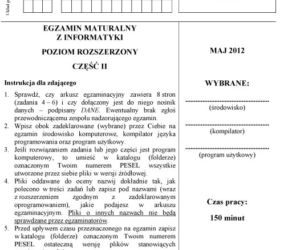 Matura 2012 - informatyka, poziom rozszerzony