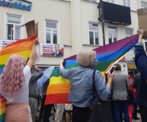 LGBT to nie ideologia - protest podczas wizyty Beaty Szydło