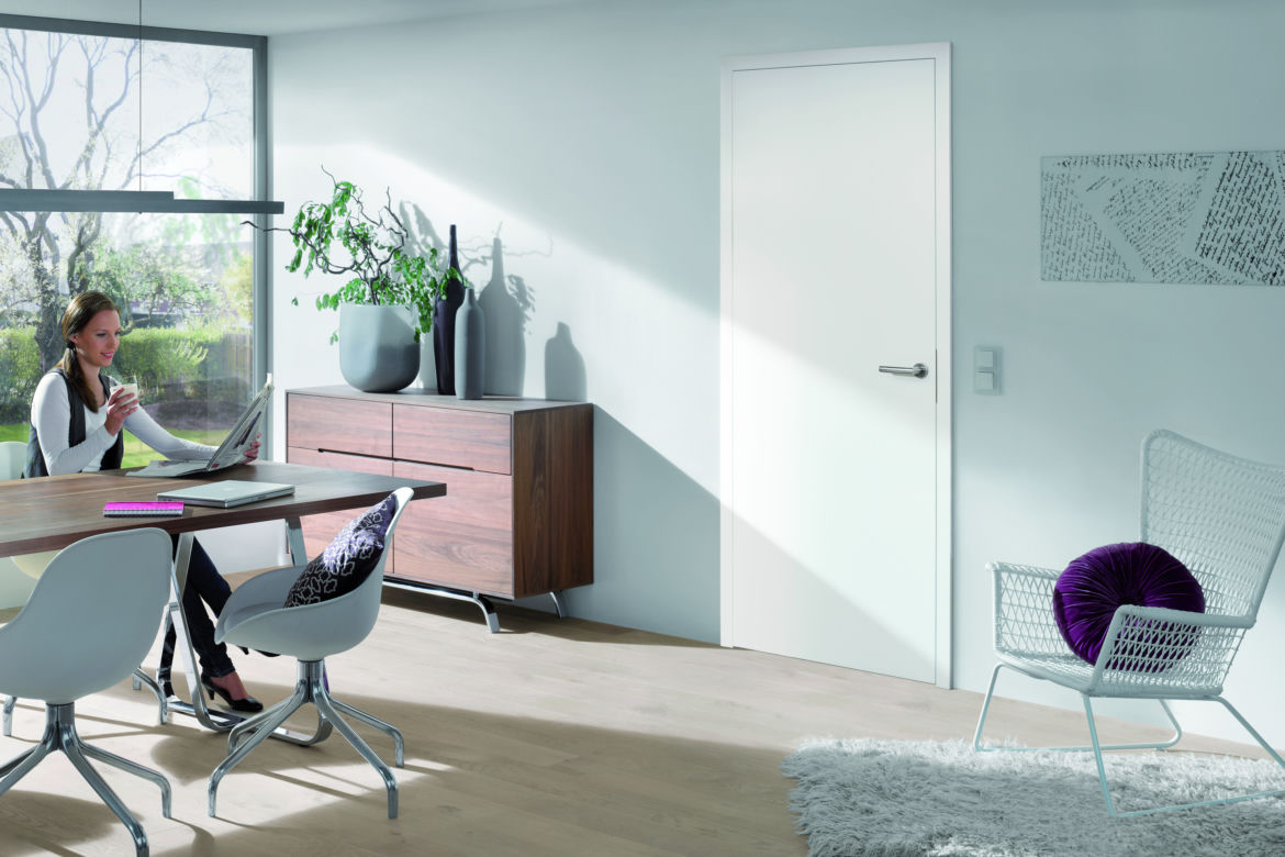 Drzwi z serii BaseLine w okleinie Duradecor - biały mat