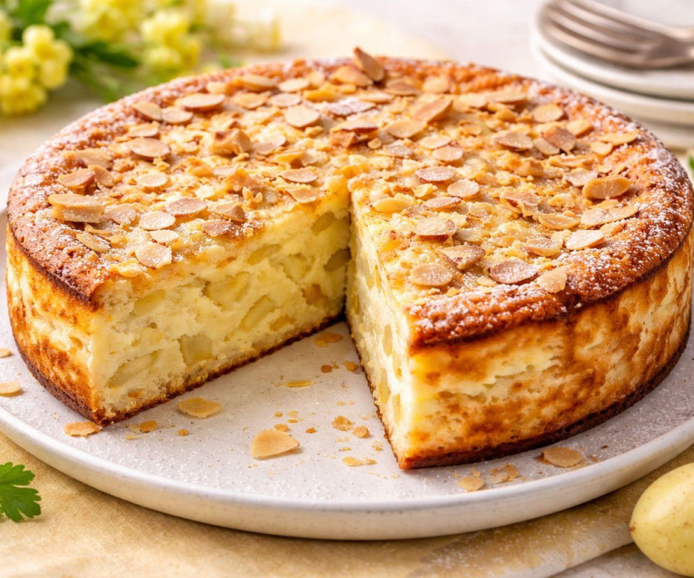 Sernik z ricotty z jabłkami