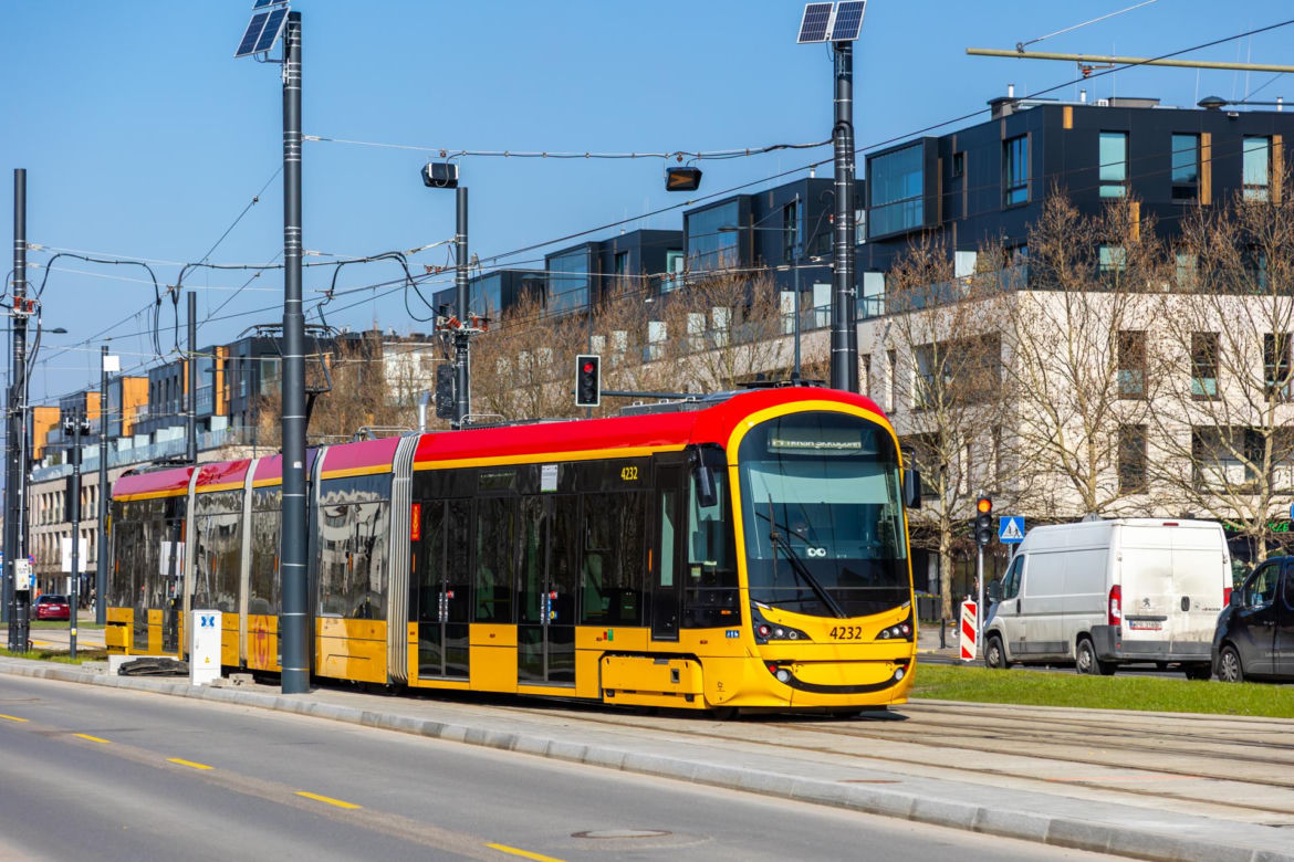 Tramwaj do Wilanowa blisko końca trasy