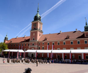 Warszawa. Święto Narodowe Trzeciego Maja. Para prezydencka na Placu Zamkowym w Warszawie