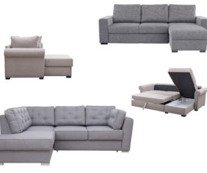 Szara sofa do salonu: szare meble tapicerowane